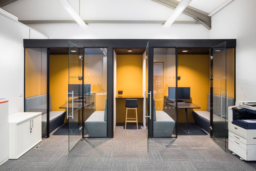 privacy pods black and orange